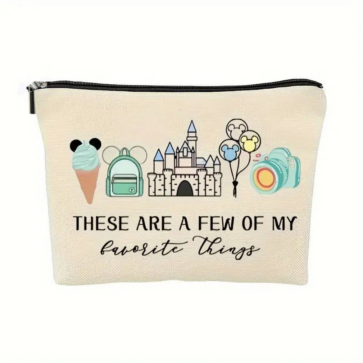 Women Linen Waterproof Zipper Cosmetic Bag_Cwab2246