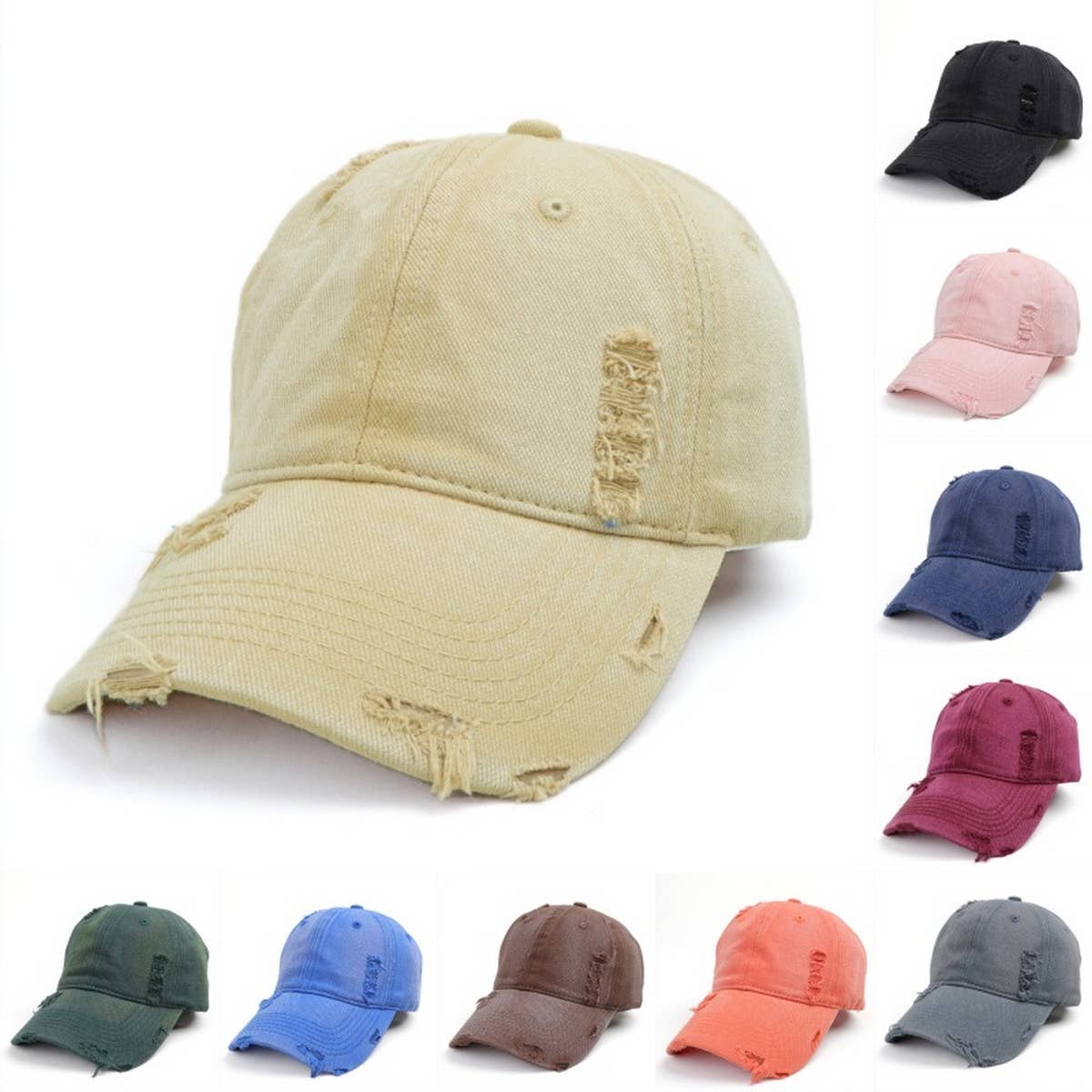 Vintage Washed Baseball Cap Unisex Sun Hat Cwah1544