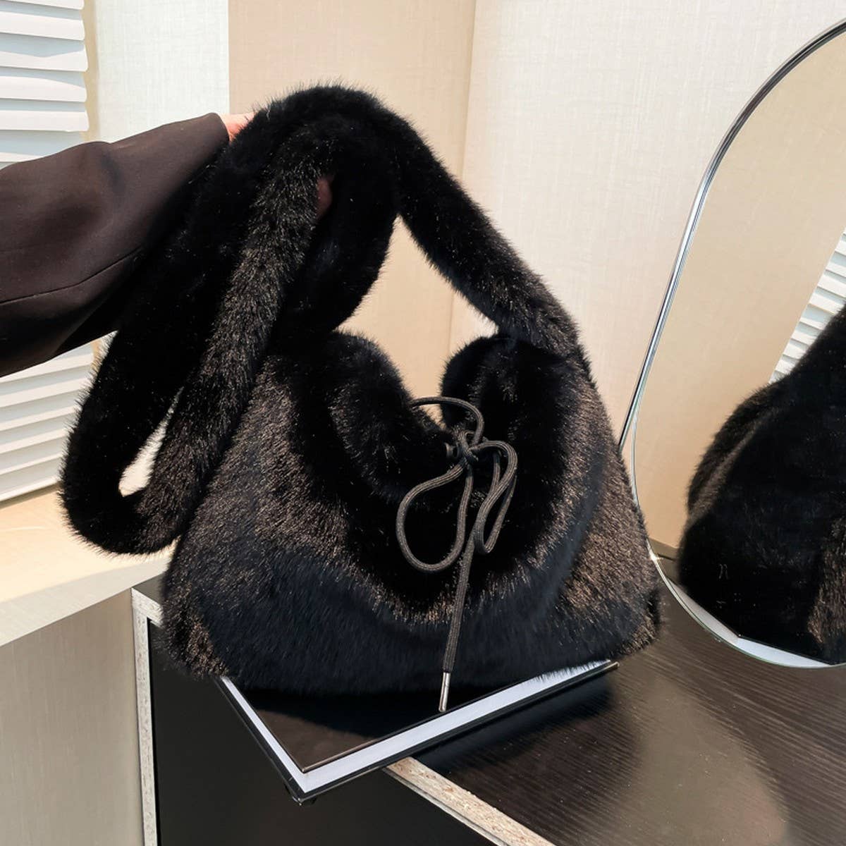 LEOPARD PRINT FLUFFY BAG WOMEN HANDBAG CROSSBODY_CUAB00543