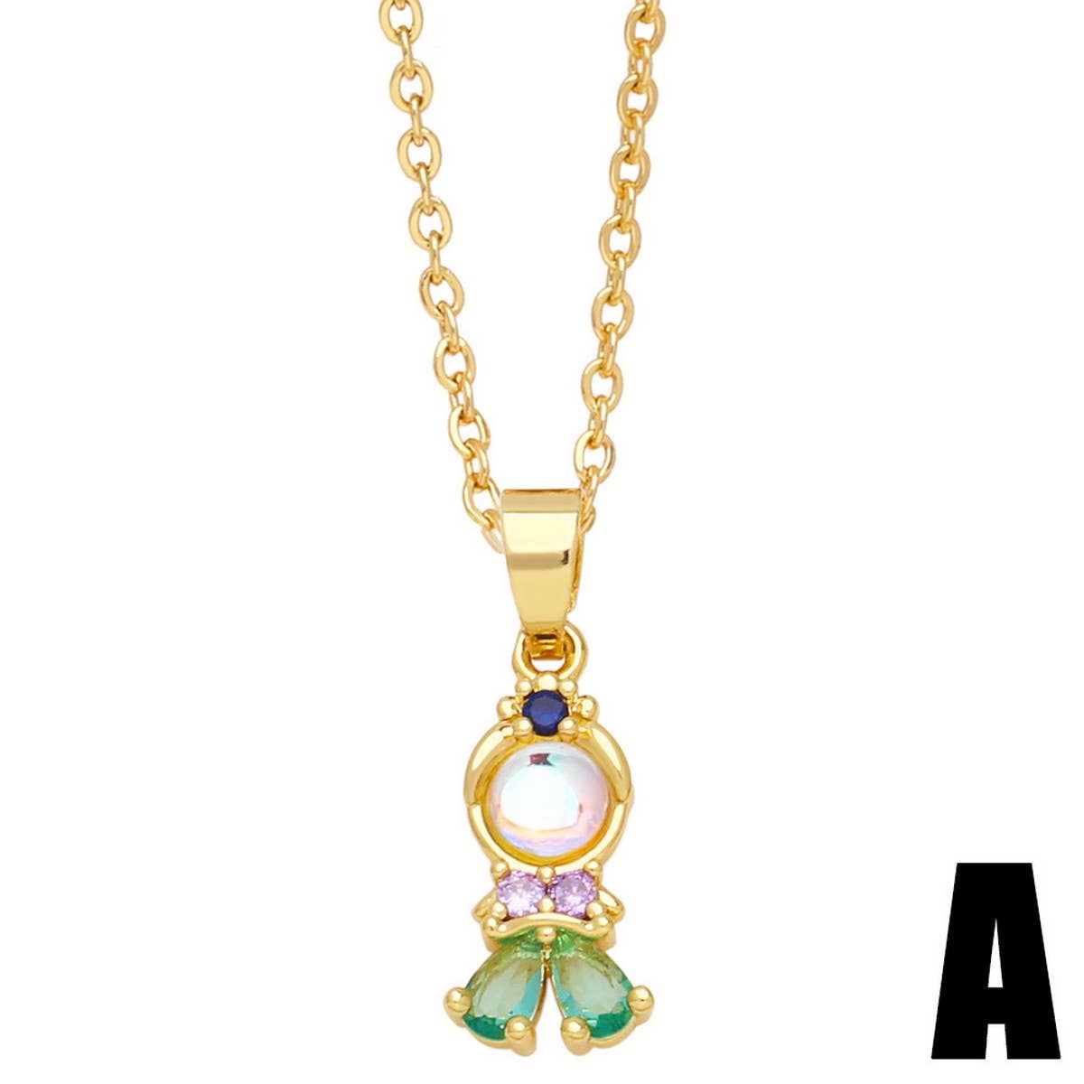 COLORE ZIRCON FAIRY TALE PRINCESS PENDANT NECKLACE_CWAJE0909