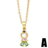 COLORE ZIRCON FAIRY TALE PRINCESS PENDANT NECKLACE_CWAJE0909