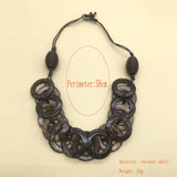 COCONUT SHELL HOLLOW INTERLOCKING BRAIDED NECKLACE_CWMM4727