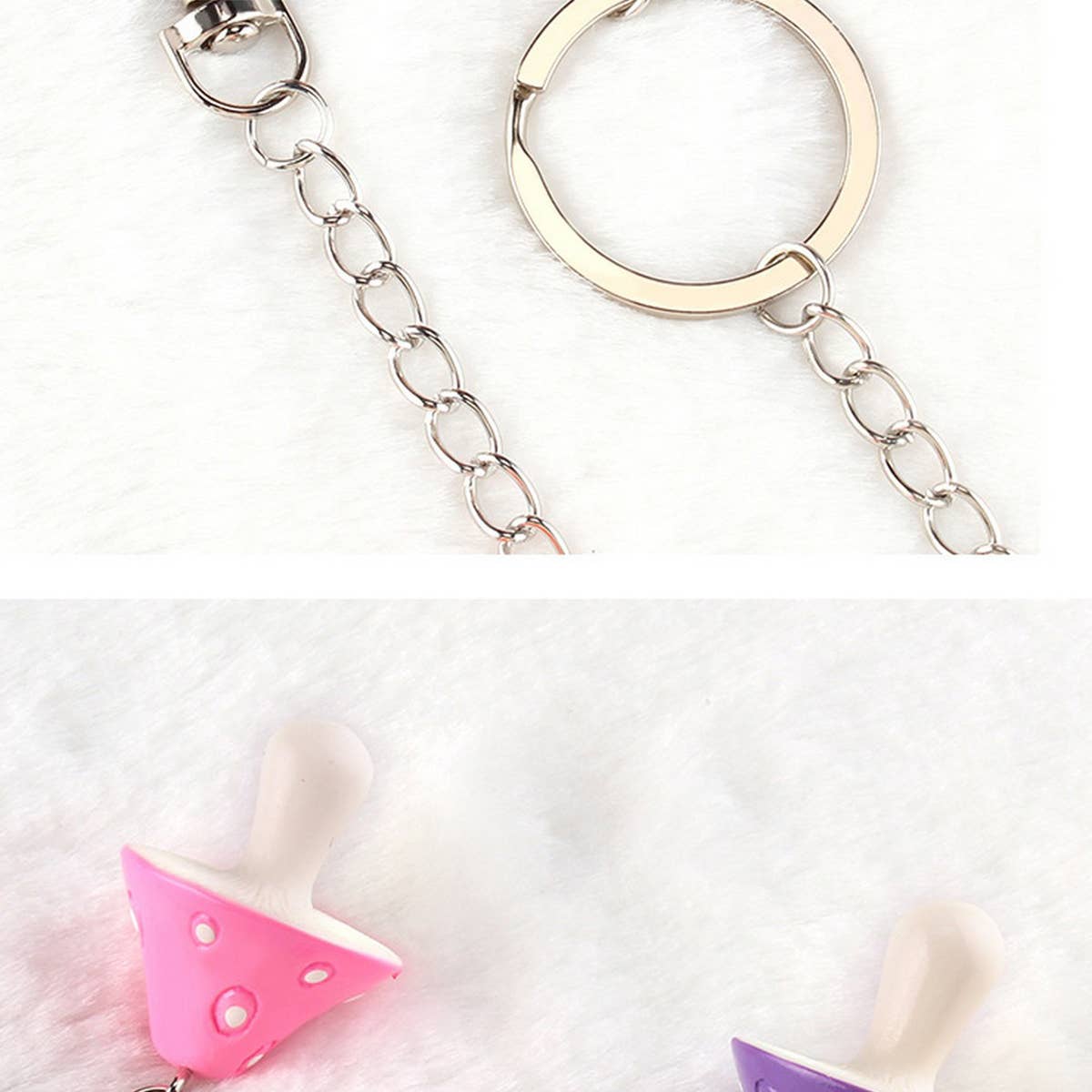 COLORED MUSHROOM HEAD PENDANT PANTS CHAIN_CWMM0675