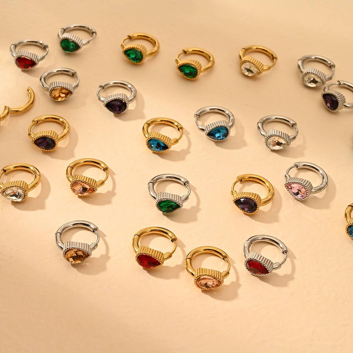 Unique Stainless Steel Heart Earrings With Cz_Cwmm8924