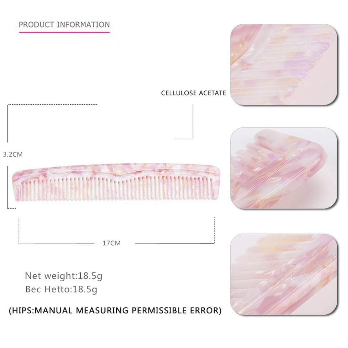 GRADIENT TEETH HAIR COMB LONG COMB 4 0MM THICKCOMB_CWAHA4187