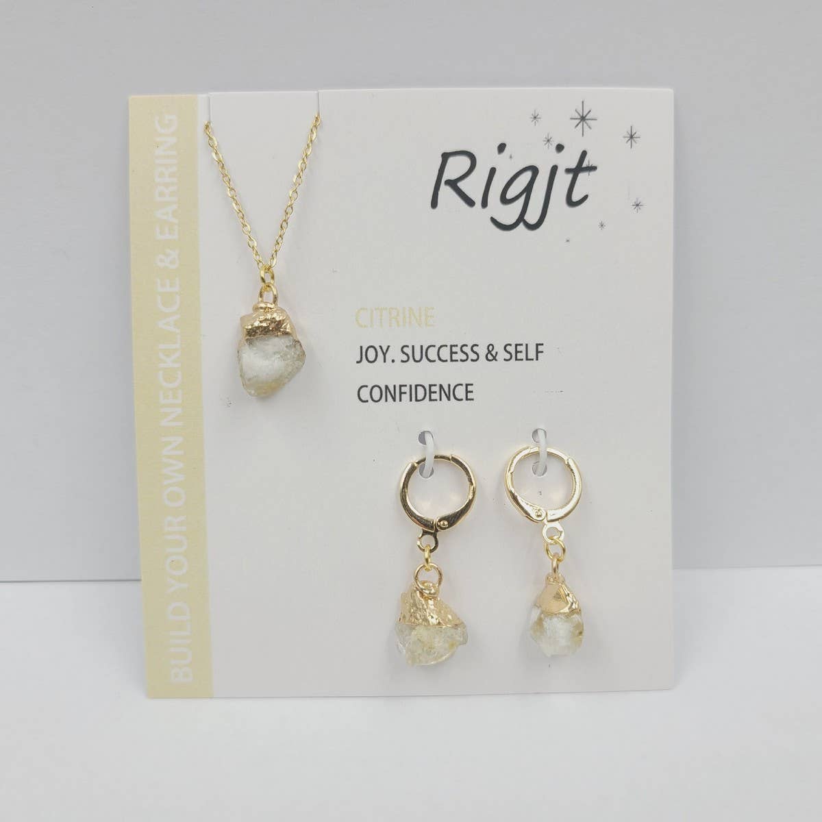 NATURAL STONE NECKLACE AND EARRING SET_CWAJE1055