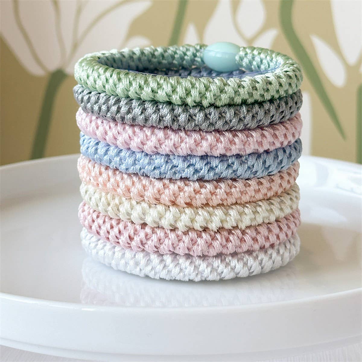 BOXED SMALL FRESH MIXED COLOR HAIR TIE 8 PIECE SET_CWAHA2438