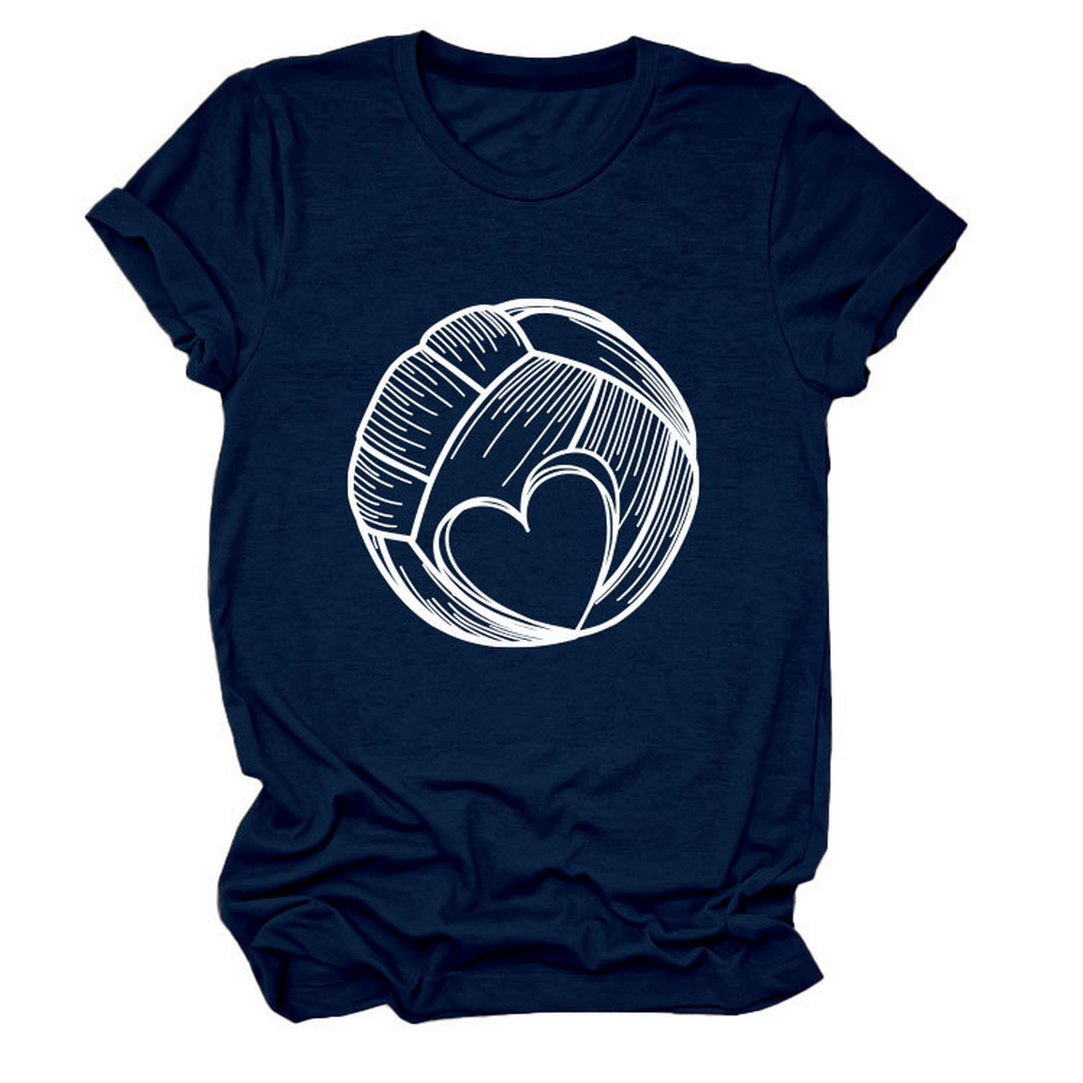 LOVE FOOTBALL T SHIRT CASUAL PLUS SIZE TOP_CWTTSL0509