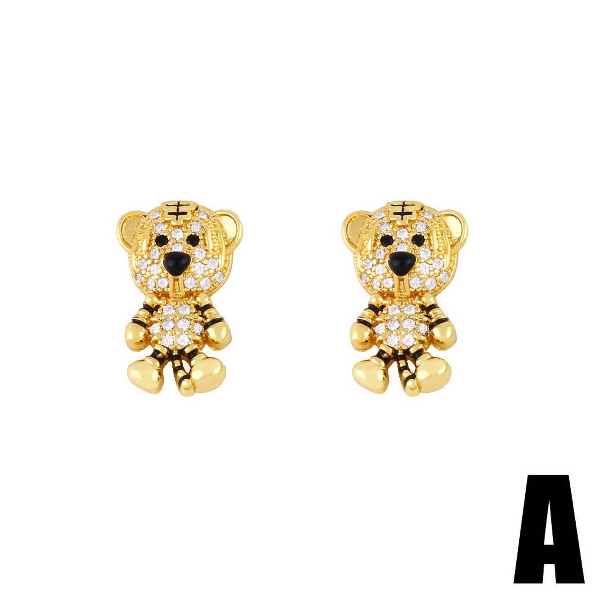 DIAMOND STUDDED TIGER EARRINGS_CWAJE1009