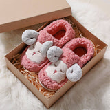 Women Cartoon Sheep Decor Fluffy Bedroom Slippers_Cwshs0241