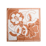 Cwasc2410_Vintage Large Flower Silk Scarf Elegant Silk Scarf