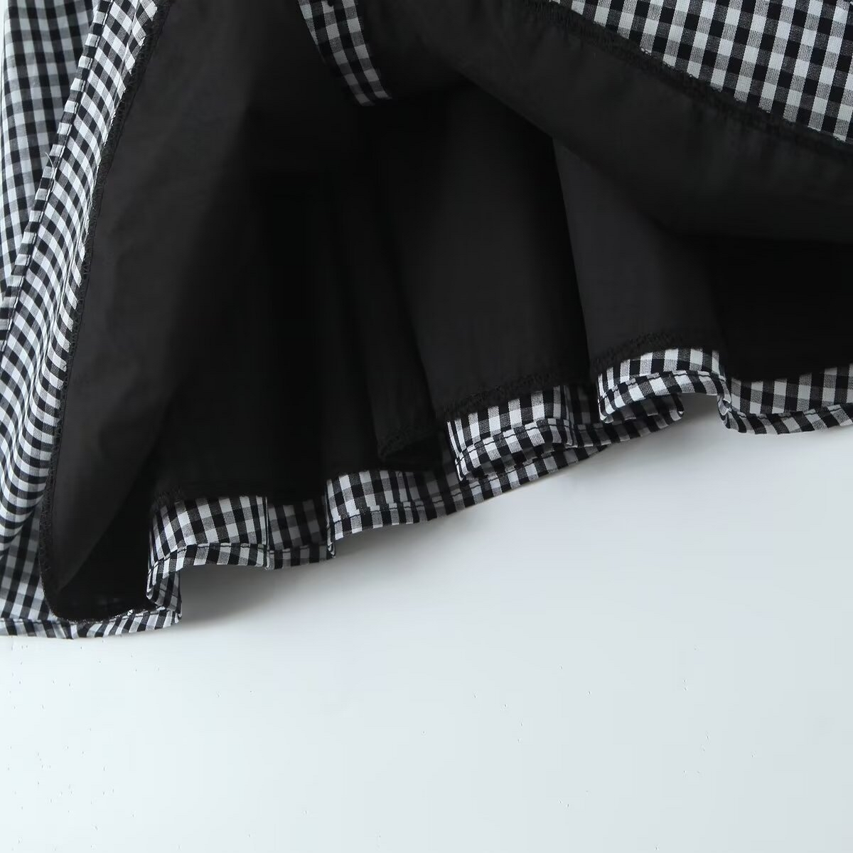 PLAID BUTTON FRONT CAMI DRESS FRENCH STYLE_CWDMD5798