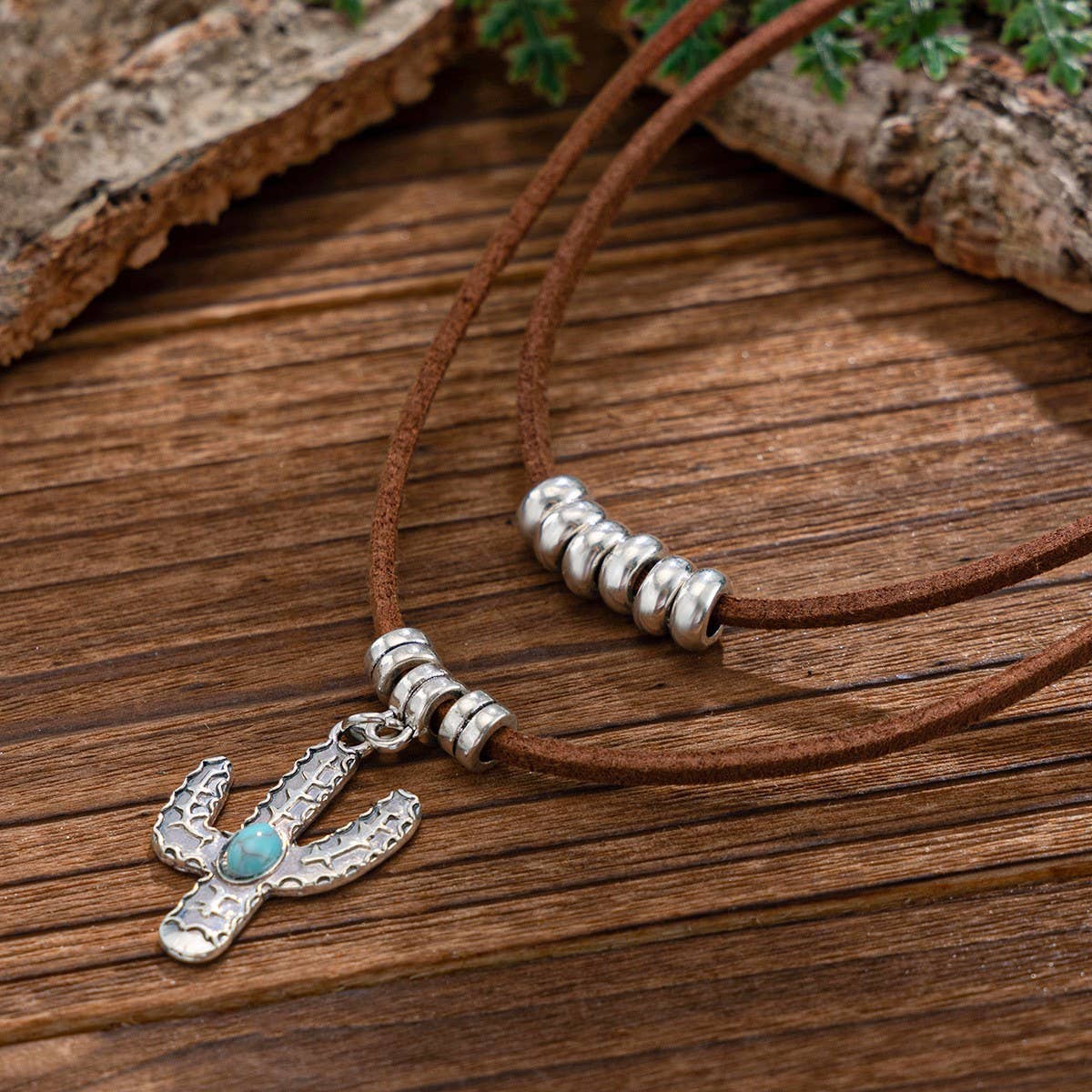 Vintage Irregular Alloy Turquoise Necklace Set_Cwmm3187