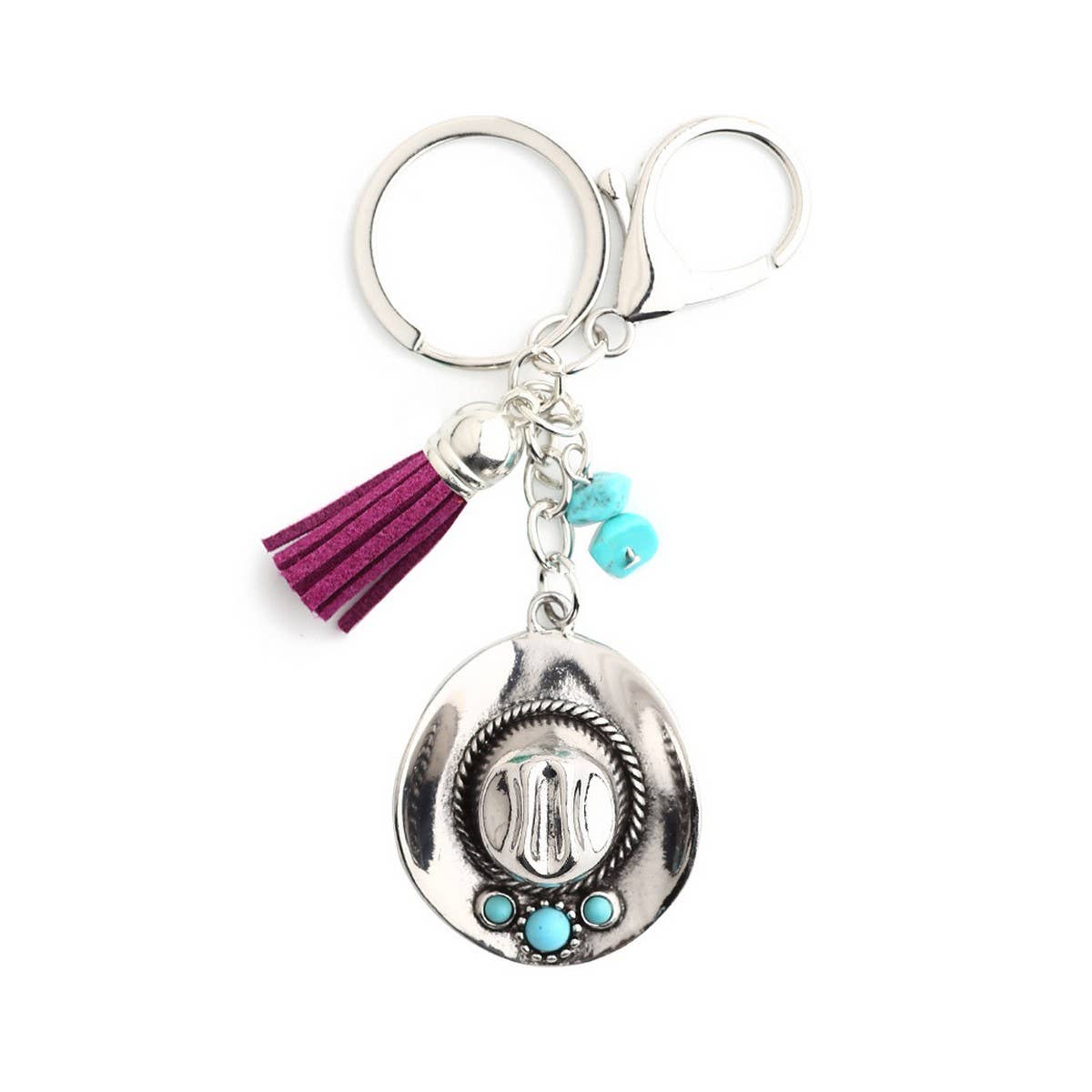 BOHO COWBOY HAT KEYCHAIN WITH VINTAGE WESTERN CHARM_CWAB5083
