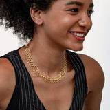 CHUNKY CHAIN STATEMENT NECKLACE WITH CLASP DESIGN_CWMM3573