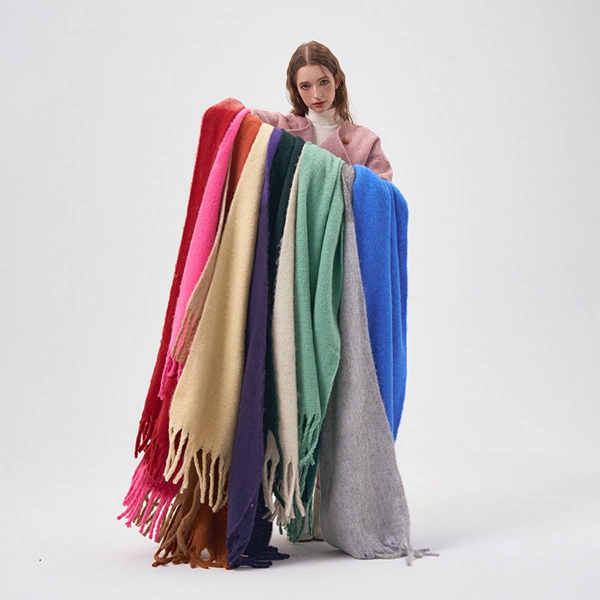 COLORBLOCK FAUX CASHMERE LONG SCARF FOR WINTER_CWASC2293