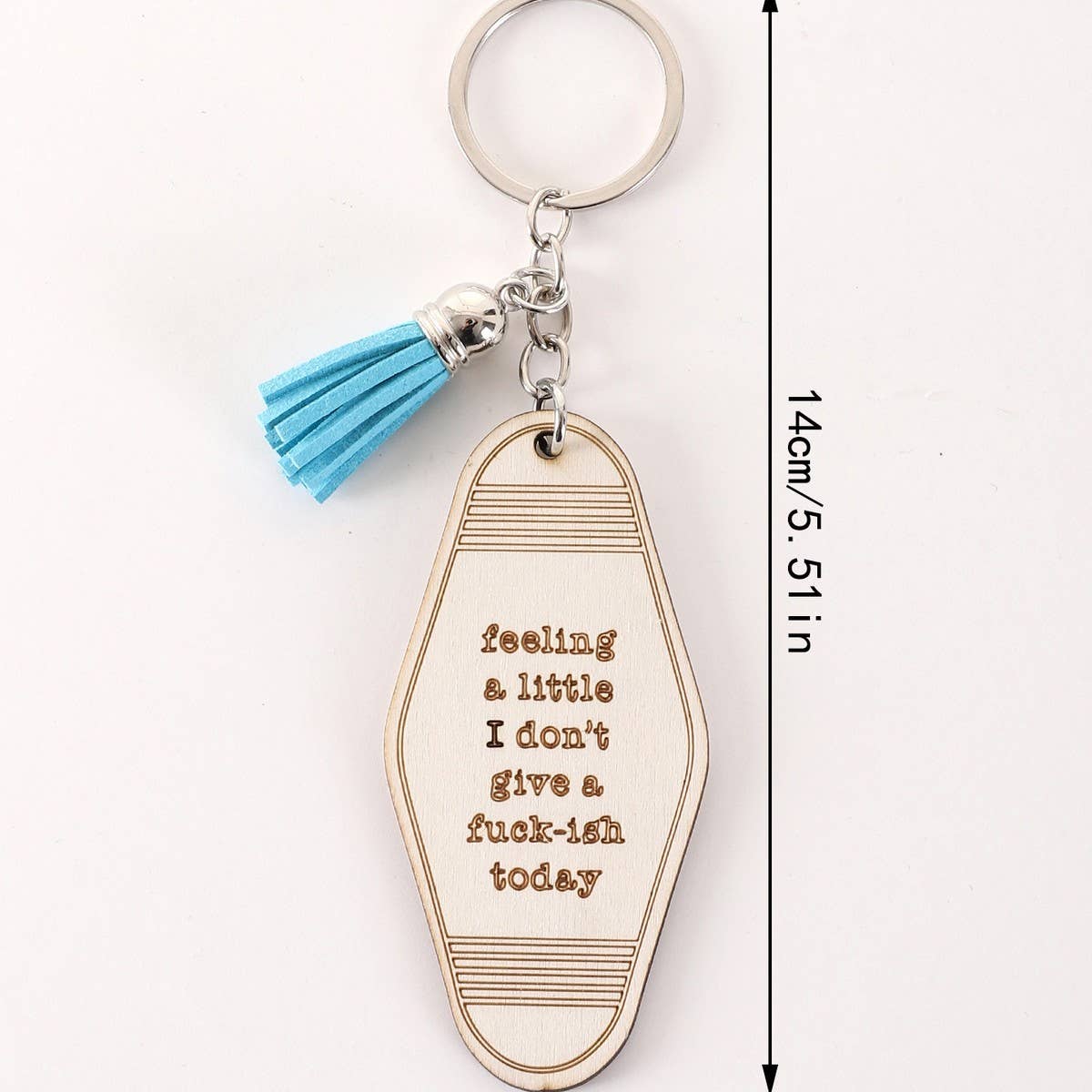 LETTER ENGRAVED WOODEN KEYCHAIN_CWMM0572