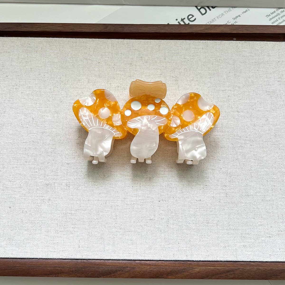 NEW MUSHROOM BOW ACETATE HAIR CLIP FOR CUTE STYLE_CWAHA5722