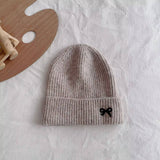CHILDRENS WARM KNITTED HAT WITH BOW EMBROIDERY_CWAH2926
