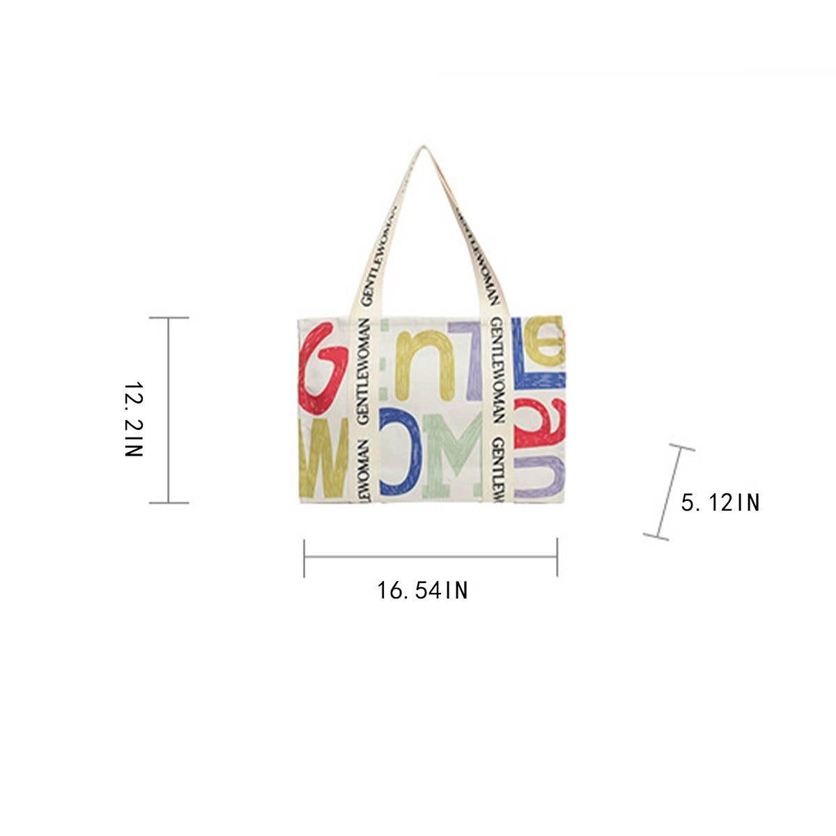 LETTER PRINTED COMMUTER CASUAL CANVAS BAG_CWAB2683