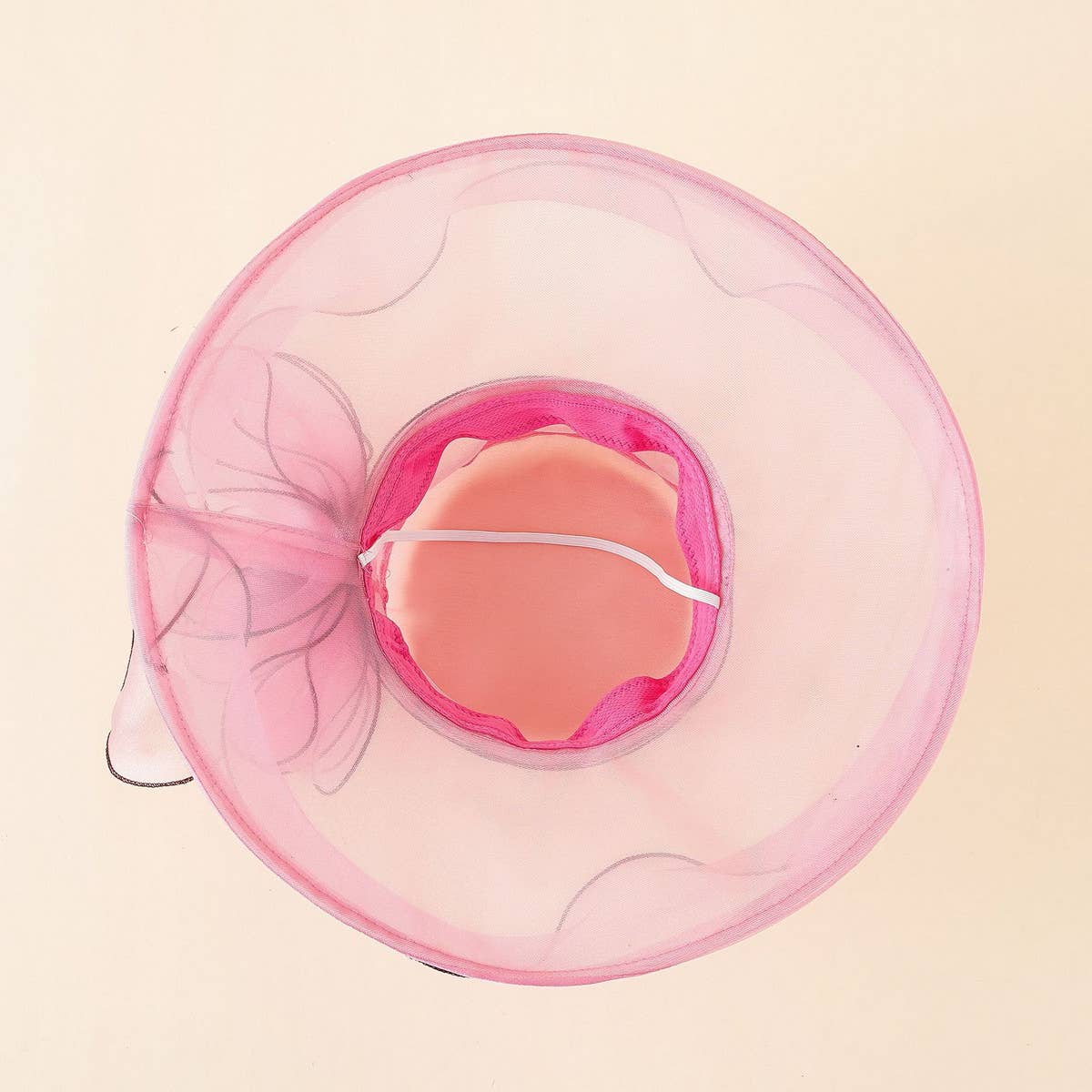 FLOWER MESH BEACH SUN HAT_CWAH1409