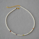 PEARL COLORED REAL STONE CRYSTAL BEADED NECKLACE_CWAJE2118