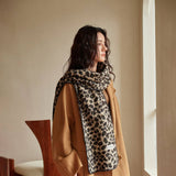 LEOPARD JACQUARD TEDDY FLEECE SCARF WARM_CWASC2315