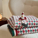 NEW RETRO CHRISTMAS HOUNDSTOOTH KNITTED BLANKET_CWMM2378