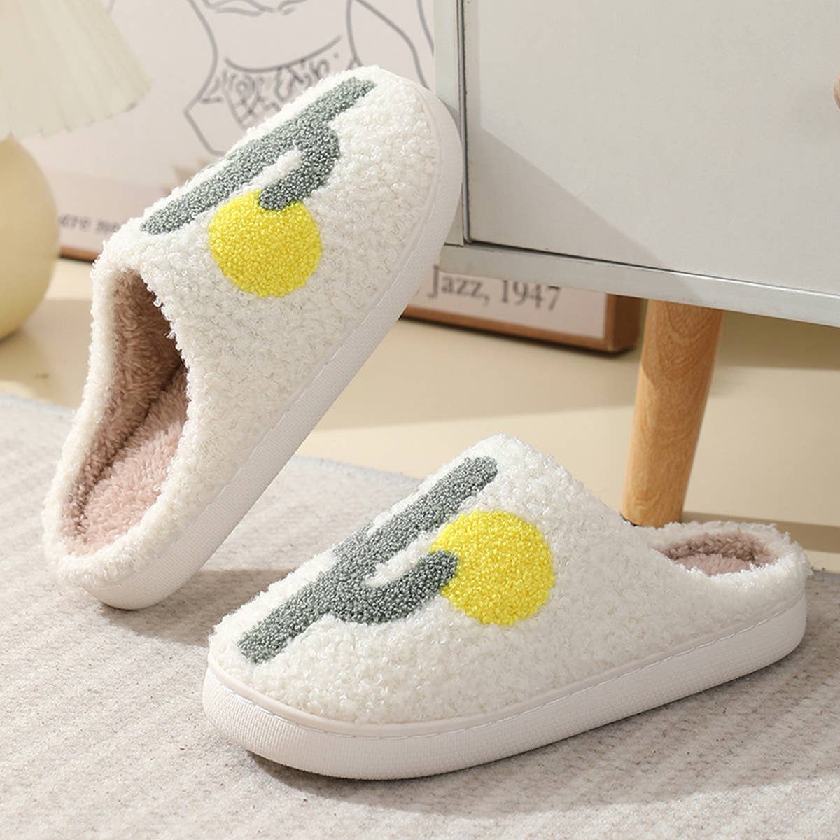 CACTUS PATTERN WARM COTTON SLIPPERS_CWSHS0285