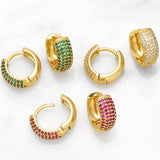 18K GOLD PLATED GEOMETRIC ROUND EARRINGS_CWAJE0978