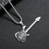 GUITAR PENDANT LONG STAINLESS STEEL NECKLACE_CWMM4611