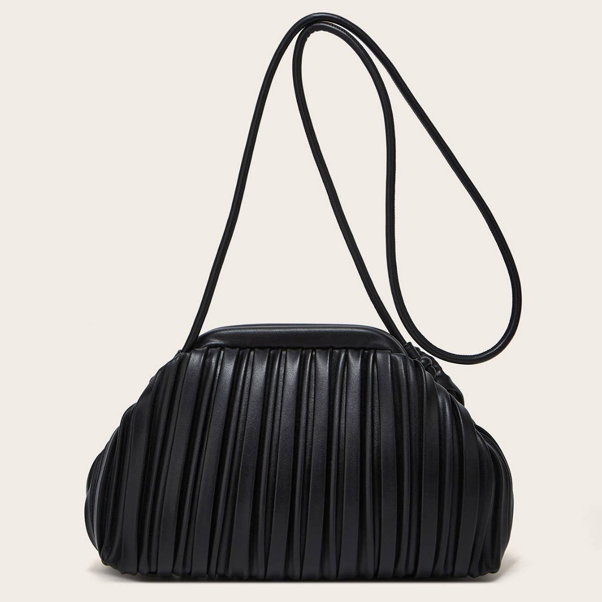 SIMPLE PLEATED SHOULDER CLOUD BAG_CWAB2646