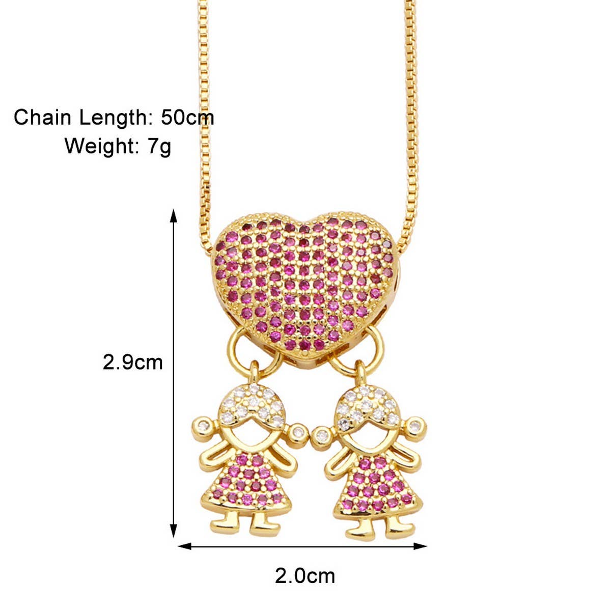 SIMPLE BOYS AND GIRL GOOD FRIENDS PENDANT NECKLACE_CWAJE0891