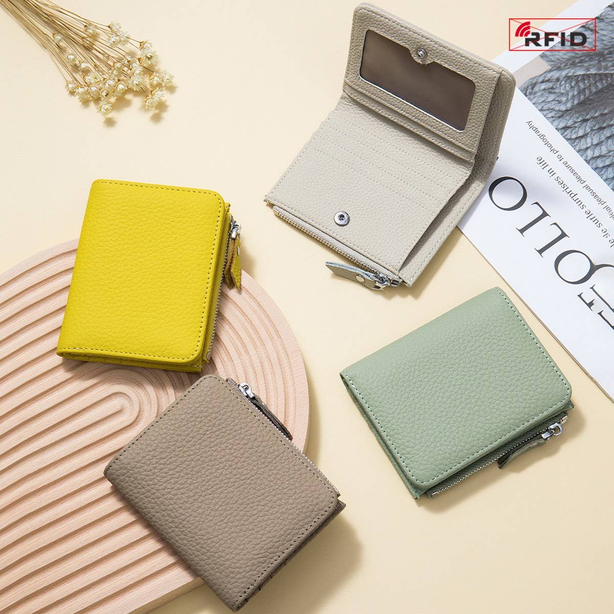 Ultra-Thin Short Card Holder Genuine Leather Wallet_Cwab3704
