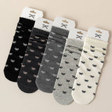 Versatile Wood Ear Lace Bowknot Mid-Calf Socks_Cwms1363