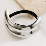 GEOMETRIC METAL TWIST ELASTIC HAIR TIE BAND_CWAHA6196