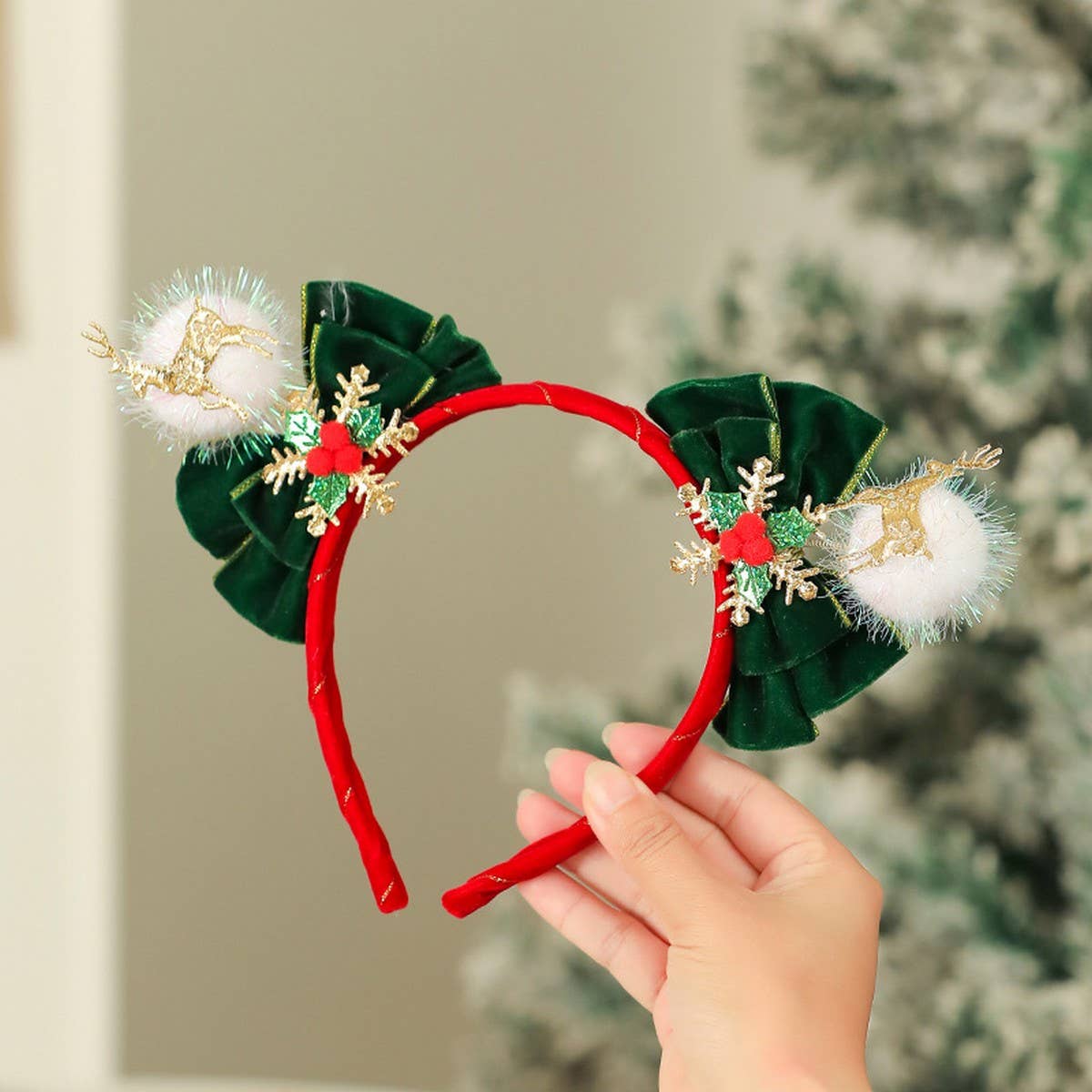Christmas Party Hat Feather Headband Decor_Cwmm10585