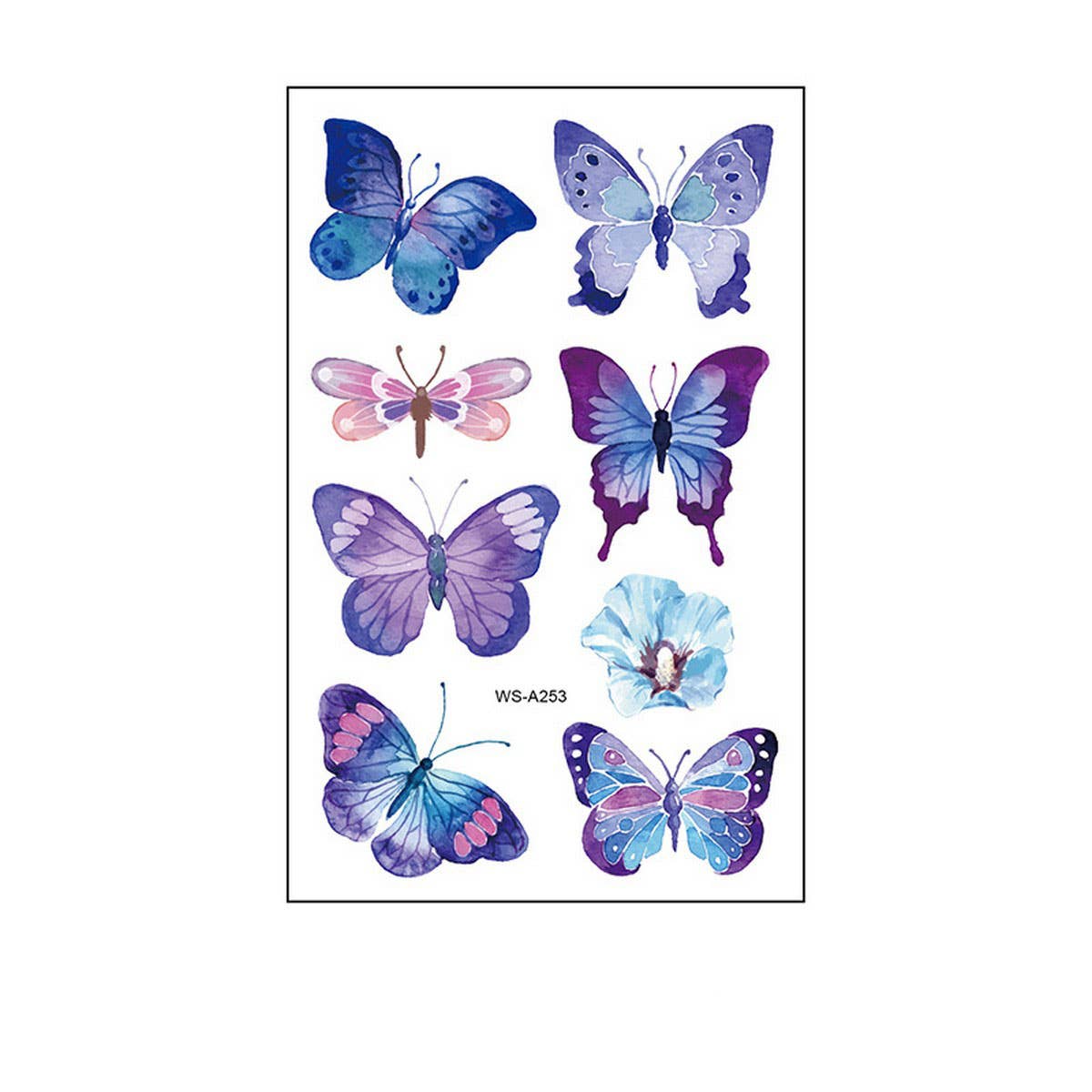 Waterproof Kids Cute Watercolor Butterfly Tattoos_Cwmm8255
