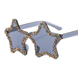 FRAMELESS HAND PAINTED DIAMOND STAR SUNGLASSES_FRAMELESS HAN