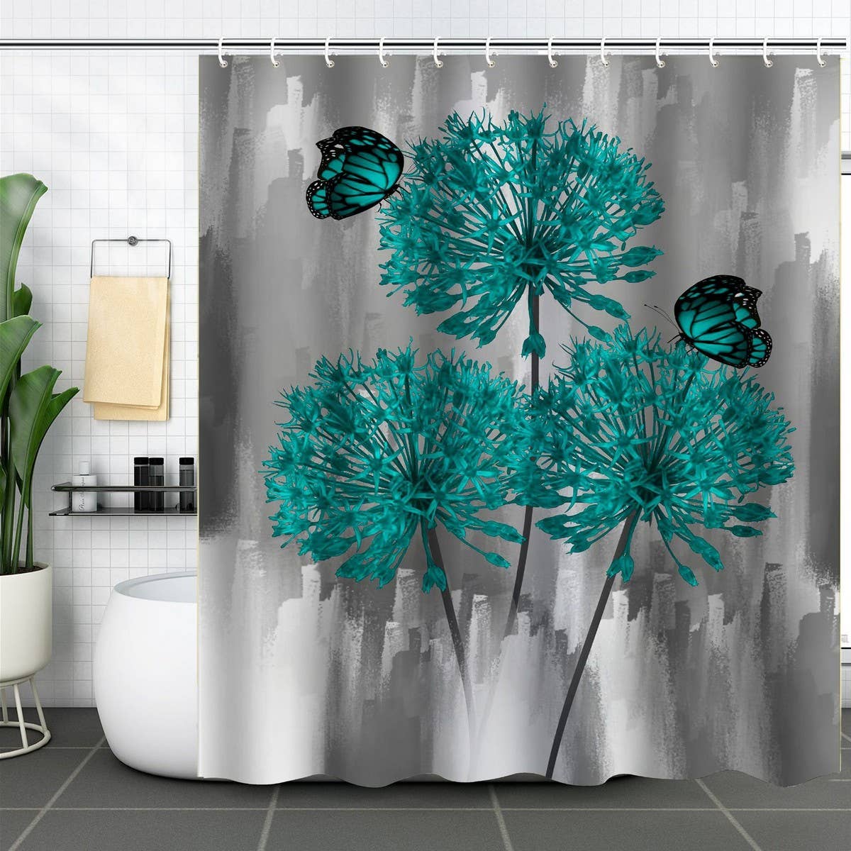 DANDELION FLOWER WATERPROOF SHOWER CURTAIN_CWMM1794