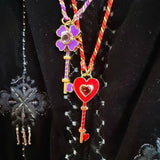 COLORFUL DOPAMINE LOVE LIPS PENDANT NECKLACE_CWMM5300