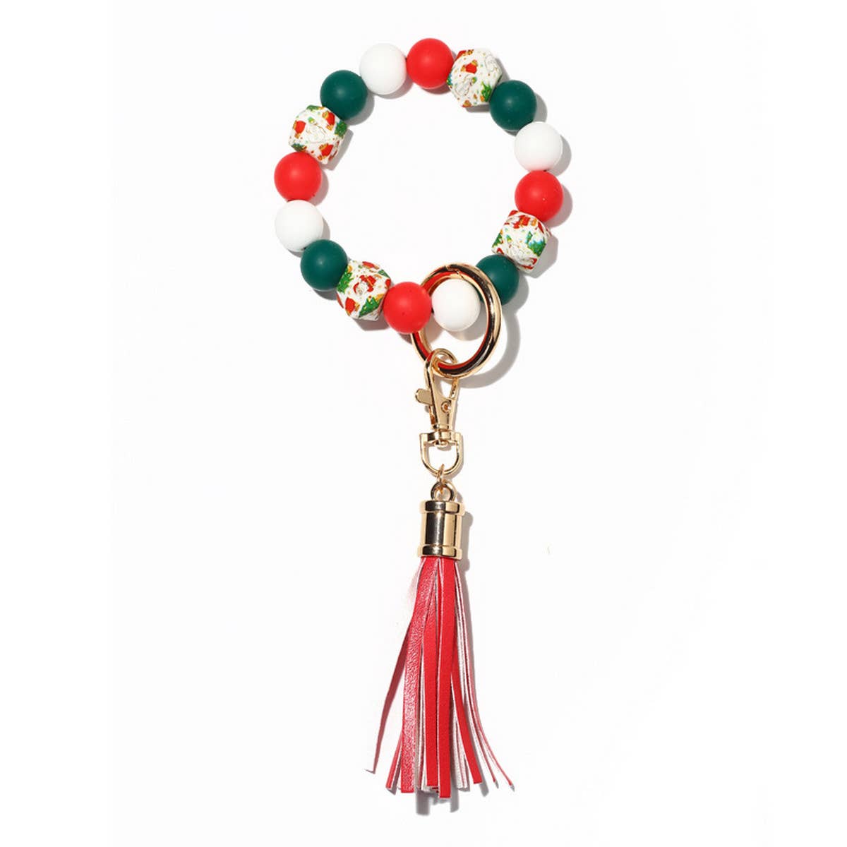 Wooden Bead Bracelet Keychain_Cwmm1313