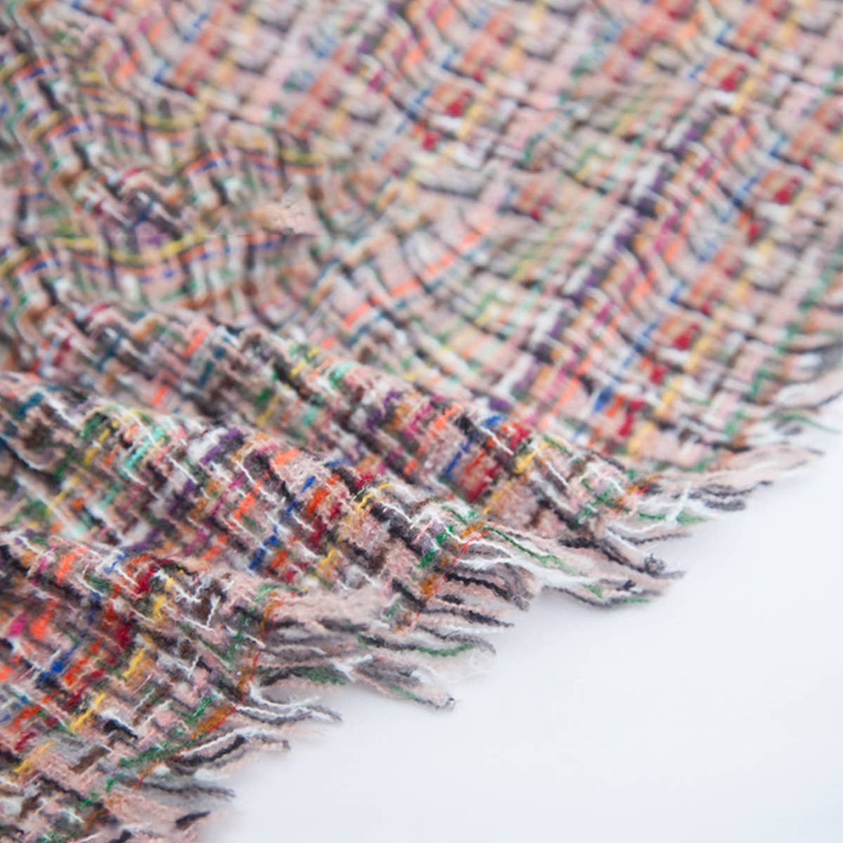 PLAID CIRCLE SCARF FALL WINTER WOVEN WRAP_CWASC0156