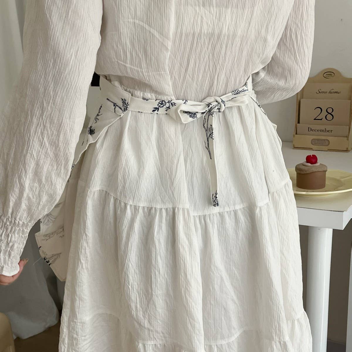 HALF BODY FALLEN LEAVES PLAID APRON_CWMM5800