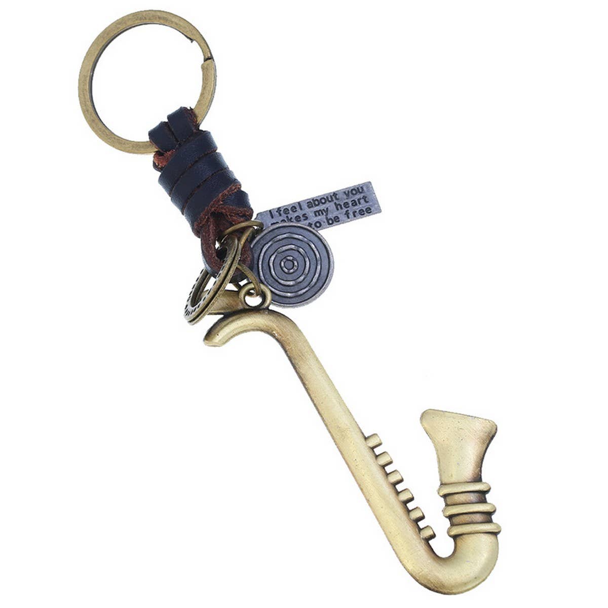 NEW COWHIDE ALLOY MUSICAL INSTRUMENT KEYCHAIN_CWMM5018
