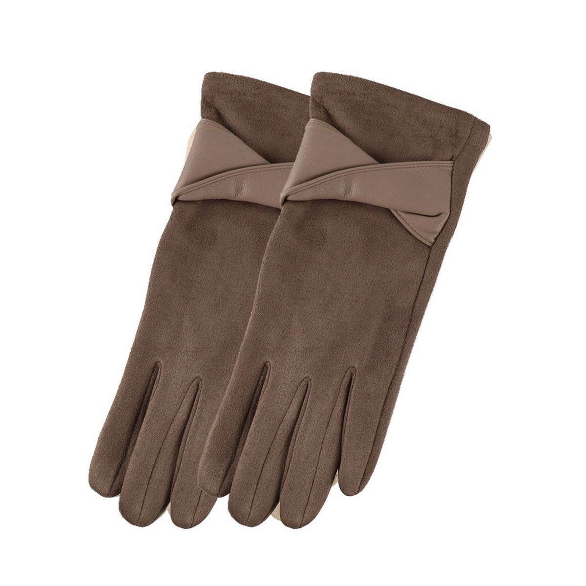BOW SUEDE GLOVES TOUCHSCREEN WARM WINTER DESIGN_CWMM2883