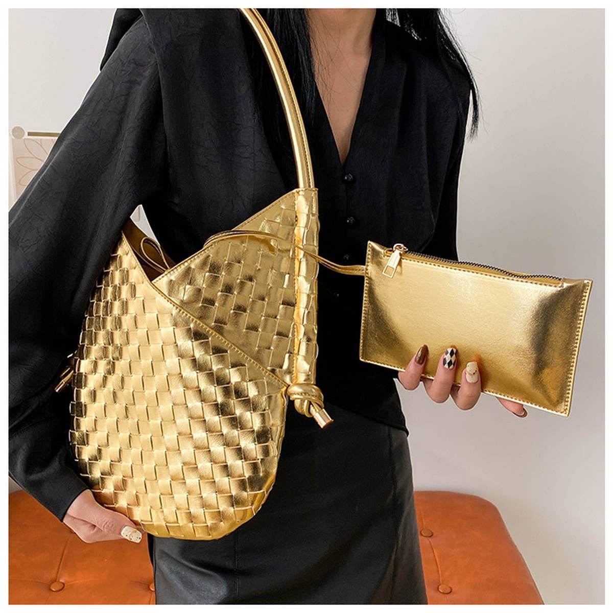 HAND WOVEN BAG STYLISH STRAW ARMPIT BAG FOR WOMEN_CWAB1913