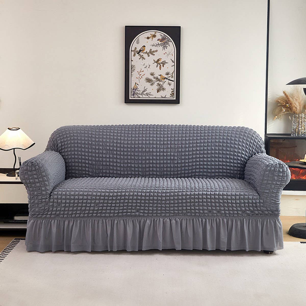 PUCKERED SKIRT SOFA COVER THICK STRETCHY_CWMM8321