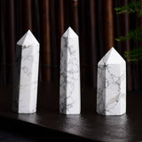 NATURAL WHITE TURQUOISE HEX CRYSTAL TOWER_CWMM8135