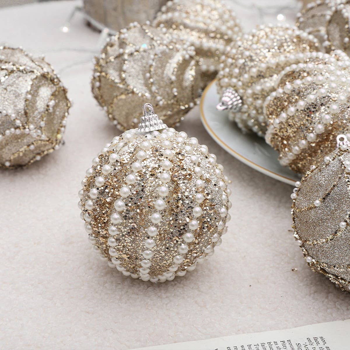 8/12Cm Painted Foam Xmas Ball Ornament Set_Cwmm9964
